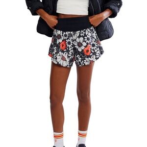 FP Movement by Free People Carpe Diem Printed Shorts (Tuxedo Floral) NWT
